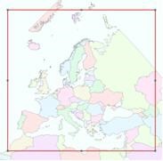 Europakartet inni en firkant (tile)