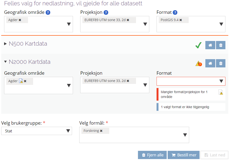 Utsnitt fra nedlastingsmodulen